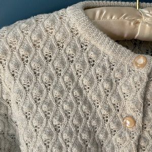 Vintage Lurex Crochet Cardigan Sweater